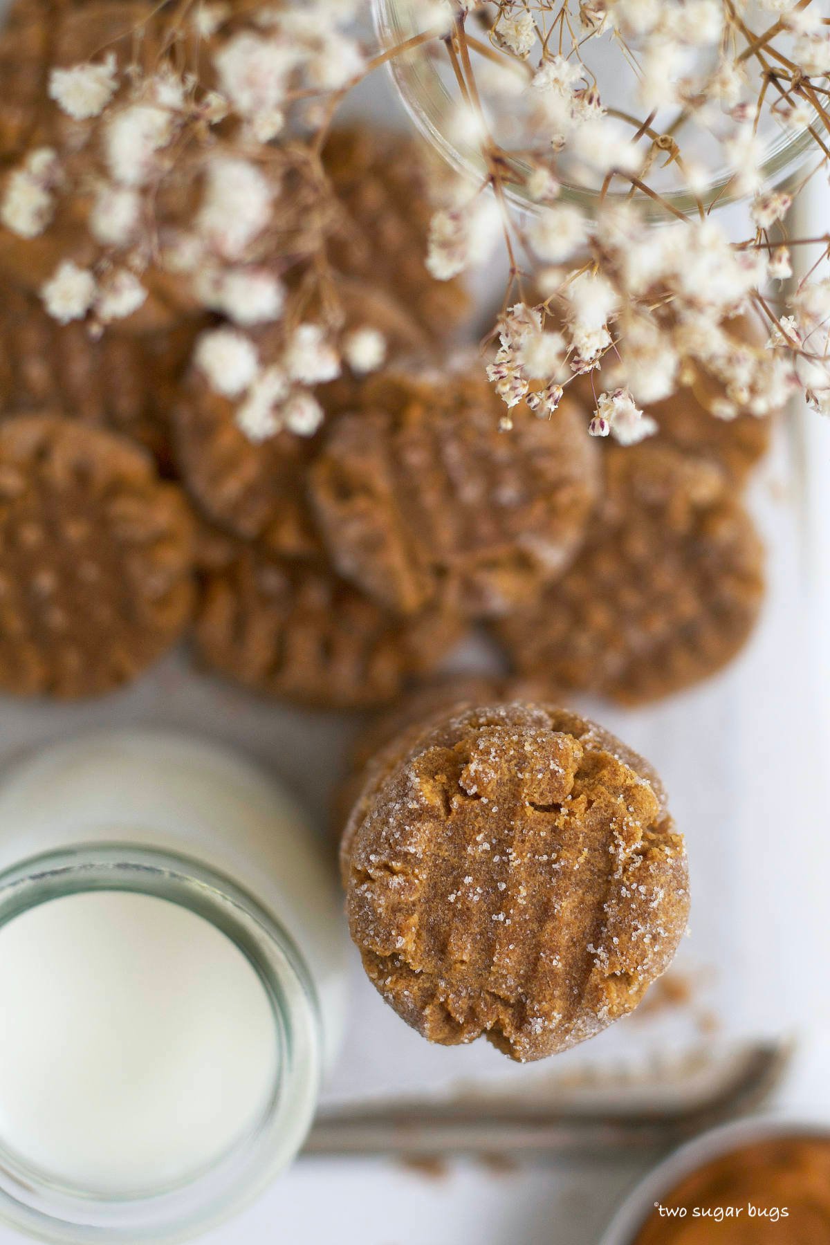 cookie butter cookies with a glass of milk