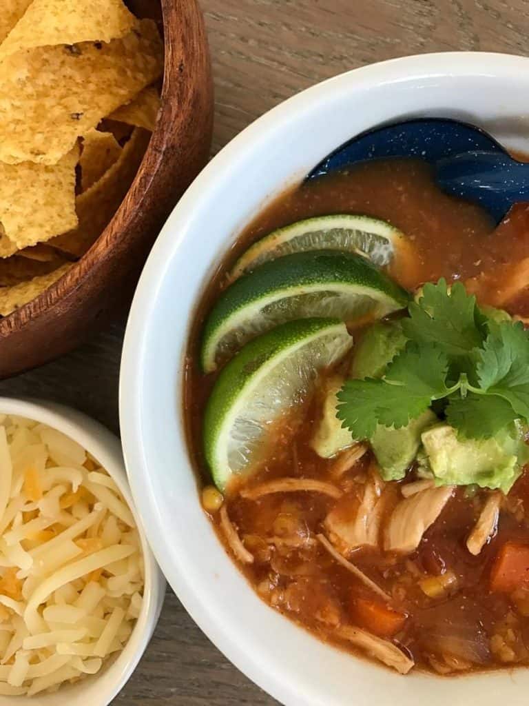 bowl of chicken tortilla soup