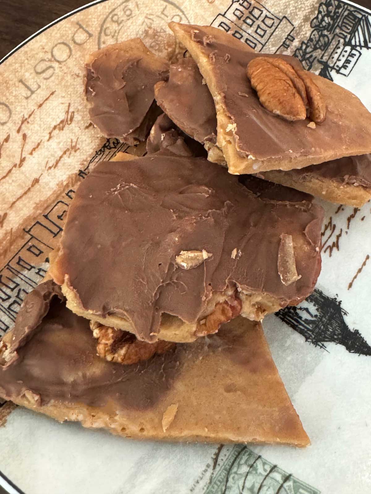 English Toffee made with light brown sugar and salted butter