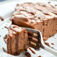 A slice of no bake nutella pie.