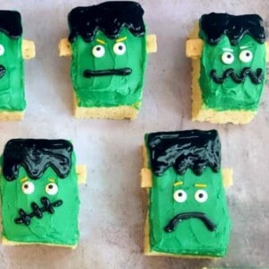 halloween frankenstein rice cereal treats