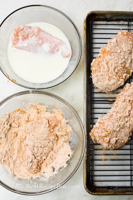 Fried Buttermilk Chicken Sandwich with Bacon & Cheddar step by step 