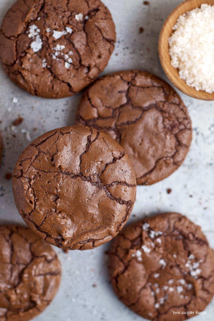 cookies showing shiny tops with crackles