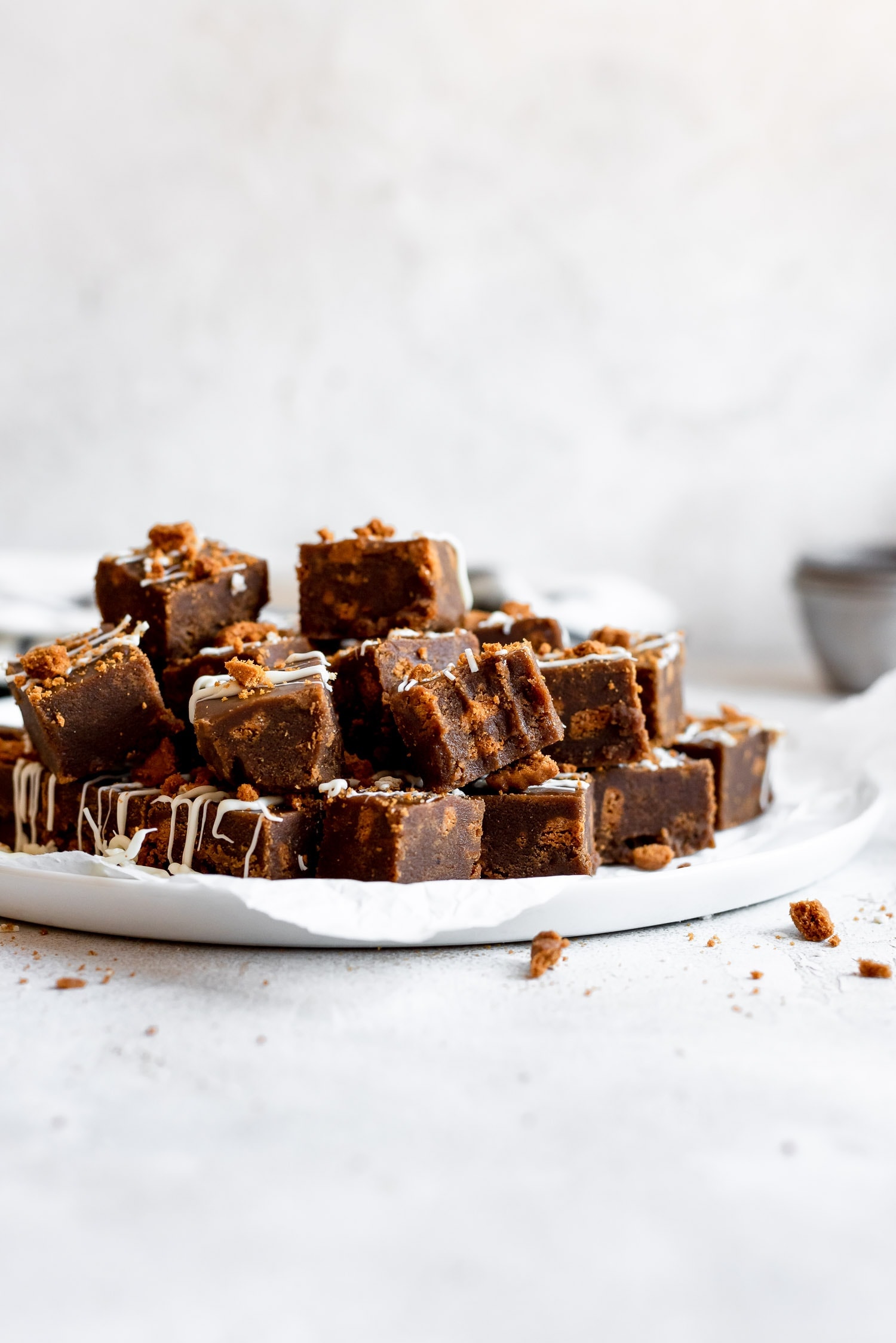 stack of gingerbread fudge on plate