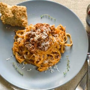 Gluten Free Pasta with Bolognese Sauce