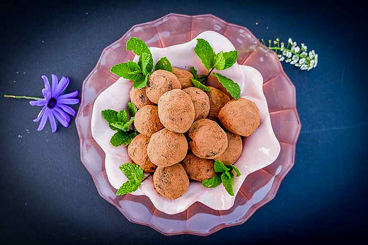 rum balls on a plate