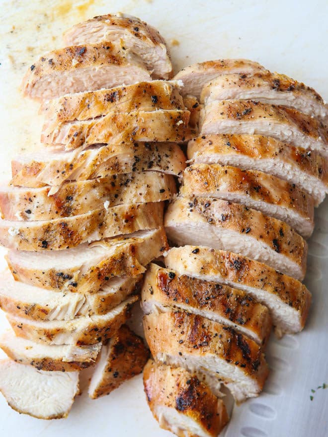 grilled chicken and vegetable panzanella salad from completelydelicious.com