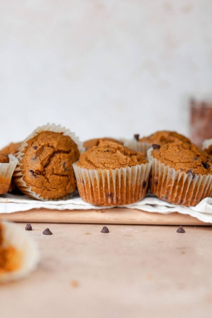 healthy pumpkin muffins made with oat flour