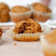 super fluffy healthy oat flour pumpkin muffins