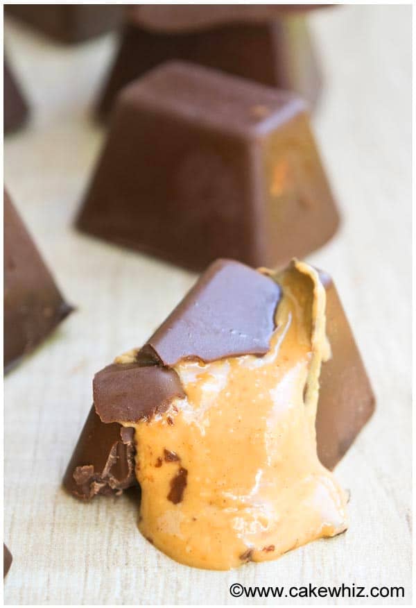 Easy Gourmet Candy With Peanut Butter Filling- Partially Eaten