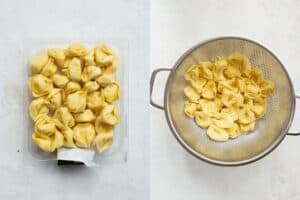 side by side how to cook fresh tortellini