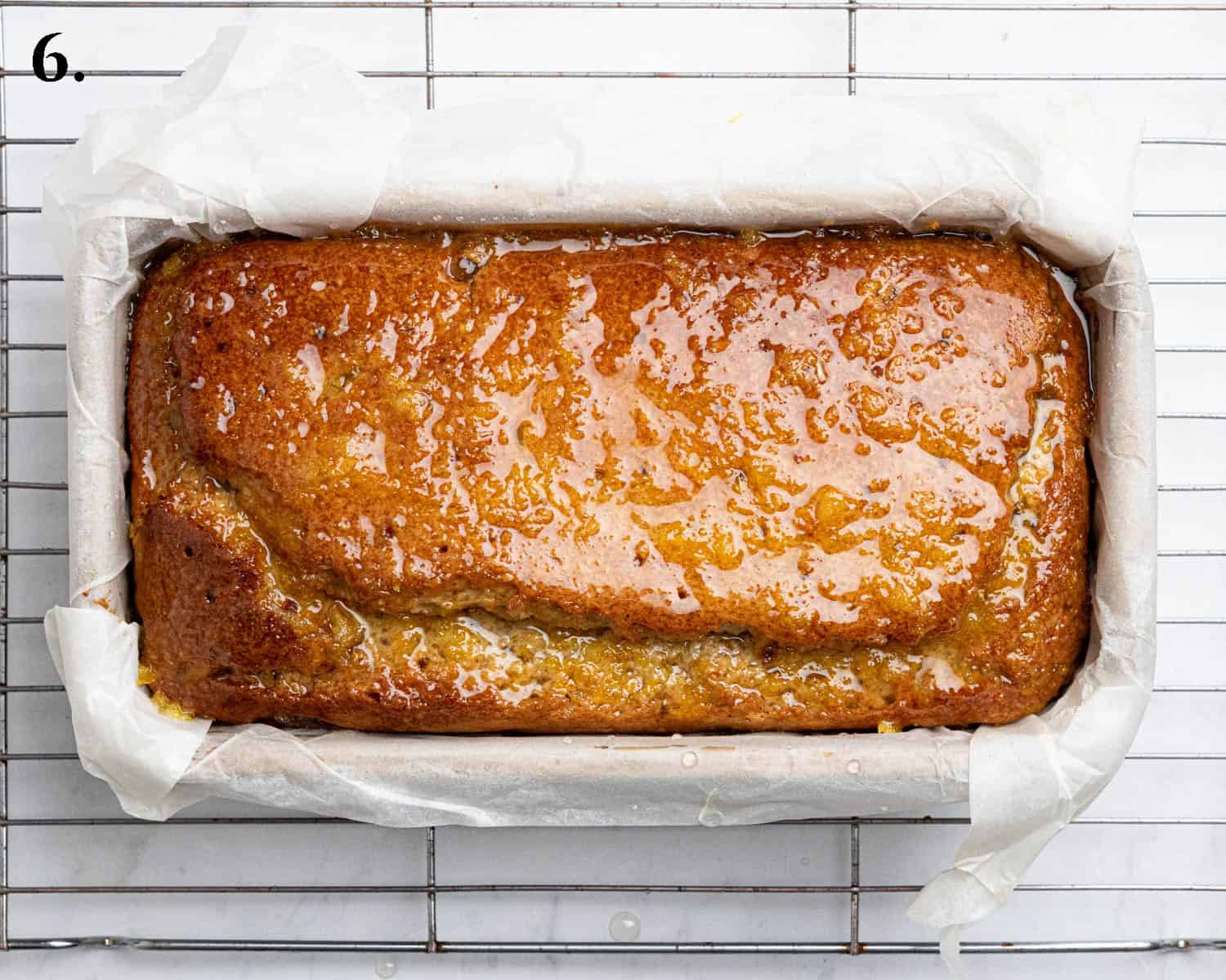 Step 6, the syrup drenched cake.