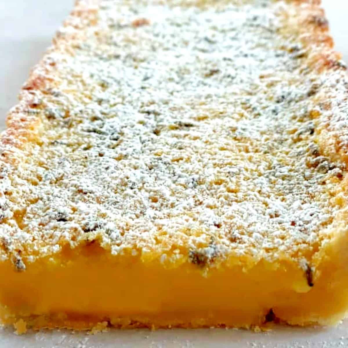 sliced lemon lavender tart