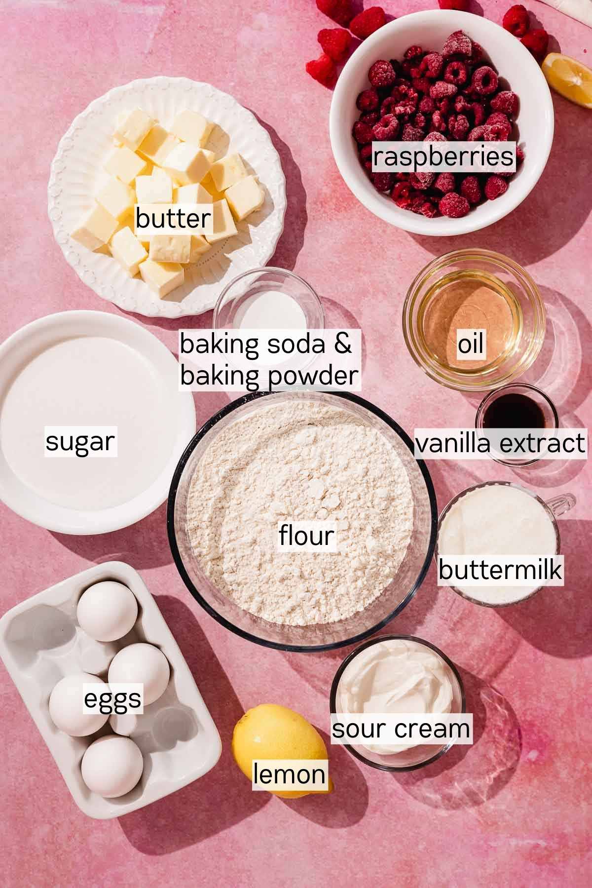 lemon raspberry cake layer ingredients 
