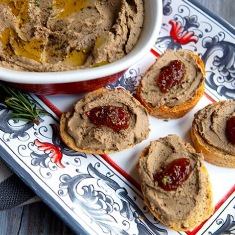 Creamy Tuscan Chicken Liver Pate Bruschetta With Fig Jam