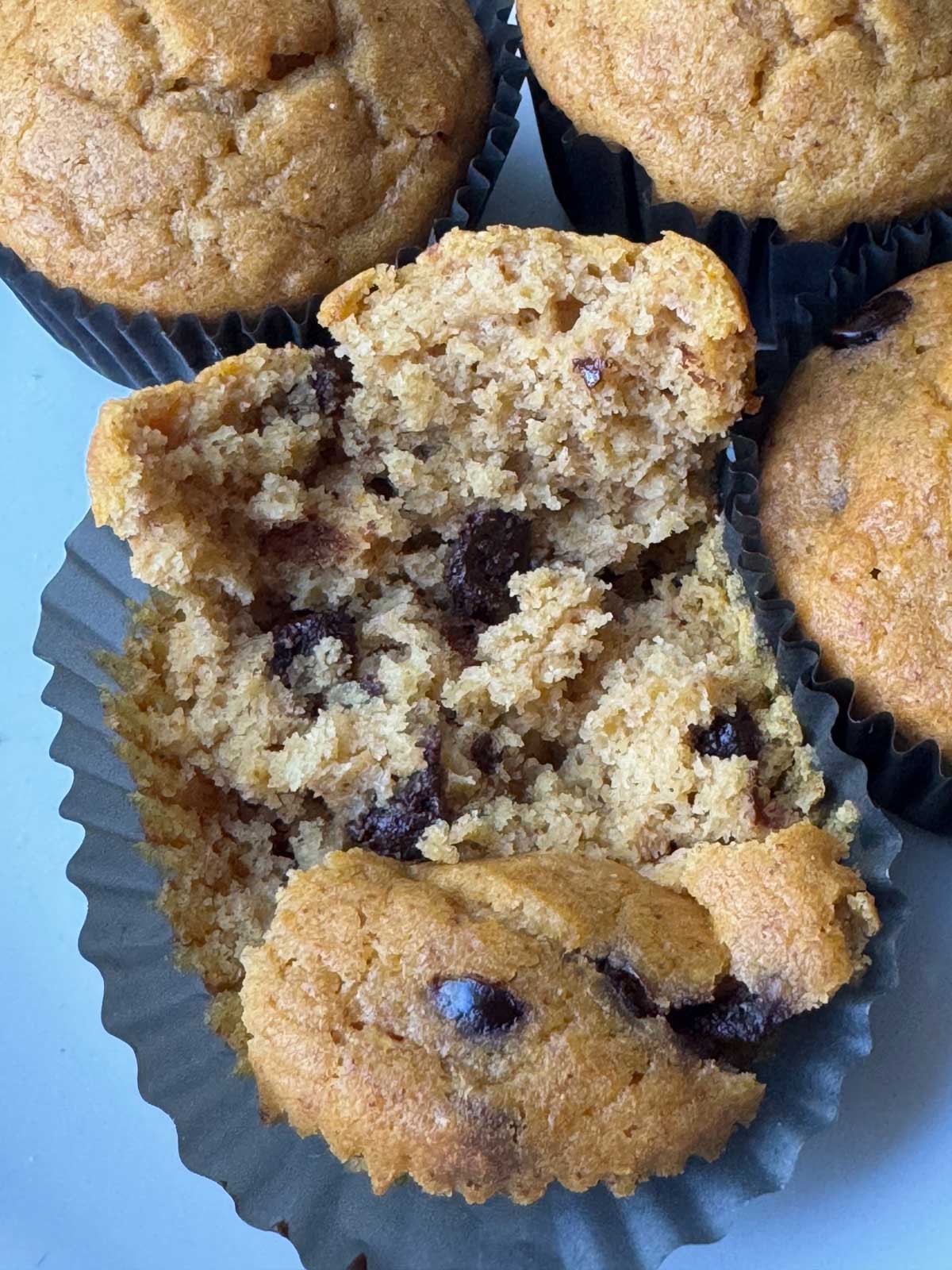 Low Calorie Pumpkin Muffins recipe sweetened with Splenda Magic Baker and Wholesome Yum keto syrup.