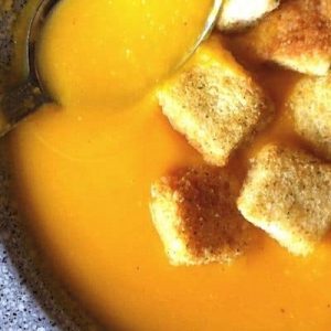 low fat butternut squash soup with croutons