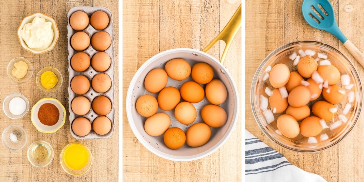process photos boiling eggs