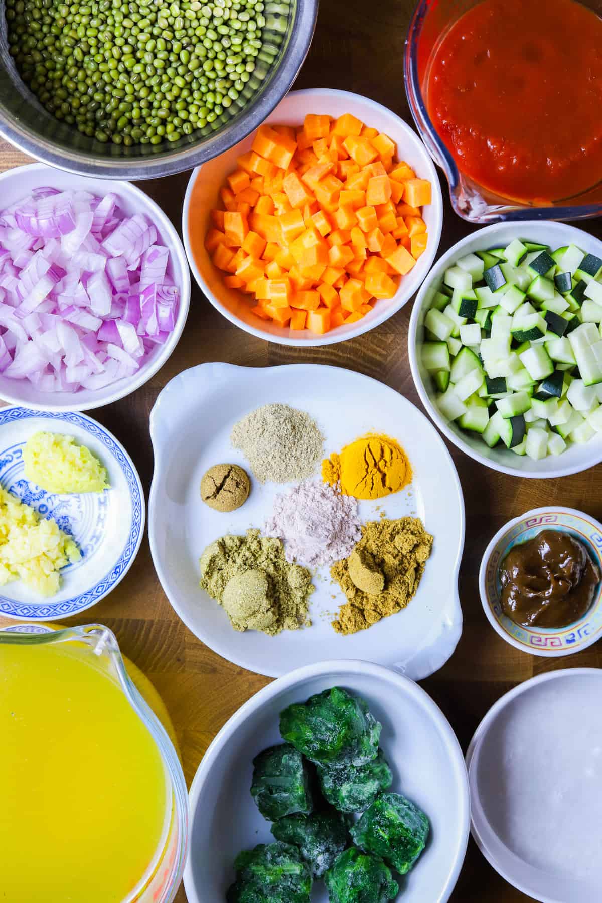 Photo showing Family-friendly Mung Bean Curry Ingredients