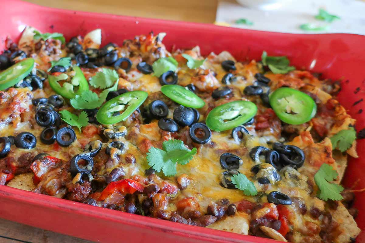 nacho dinner in a casserole dish