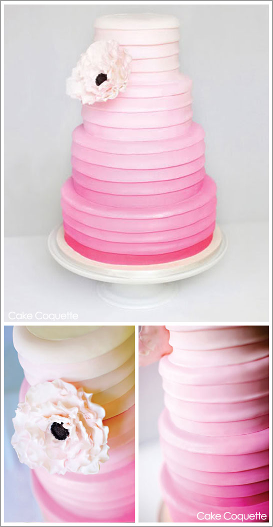Ombre cake in pink by Cake Coquette