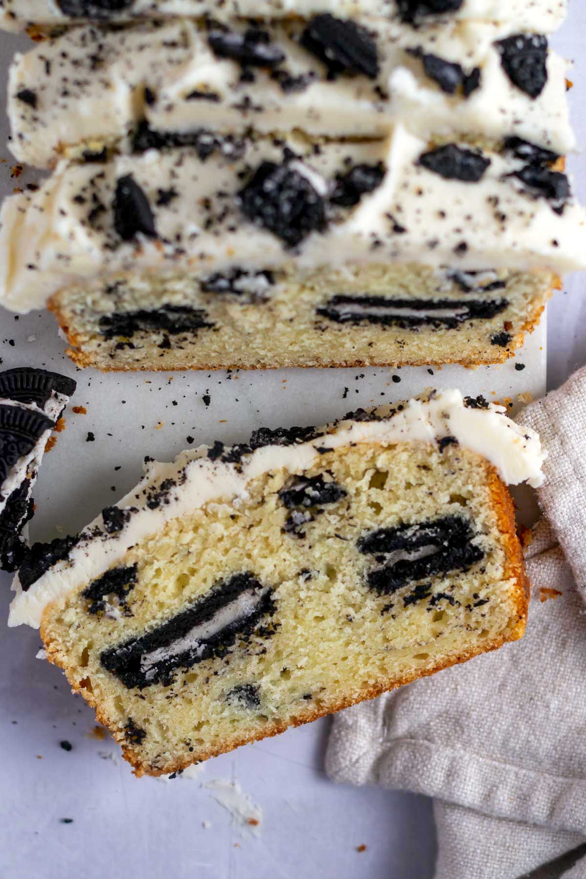 slice of cake with a cloth napkin