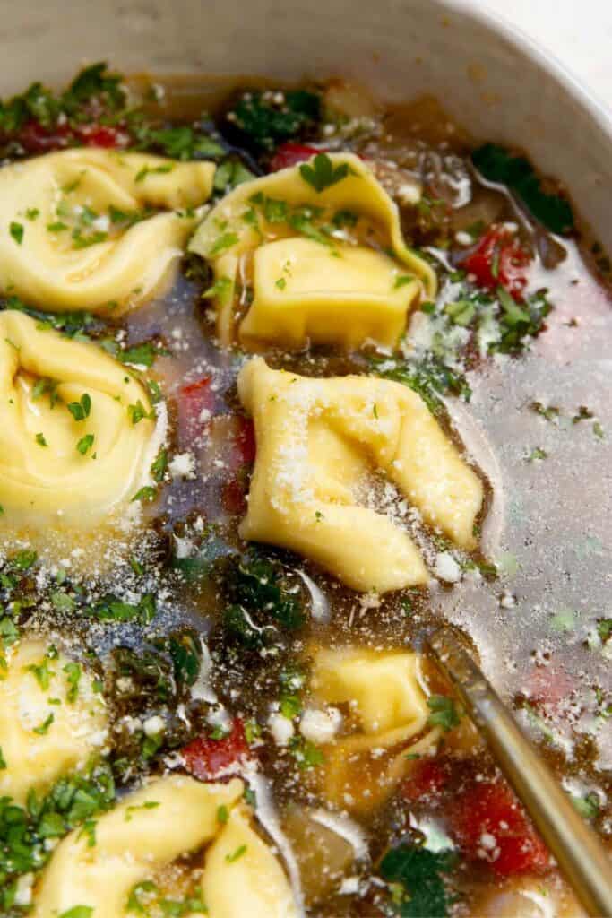 parmesan kale tortellini soup