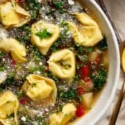 Whole Foods copycat parmesan kale tortellini soup