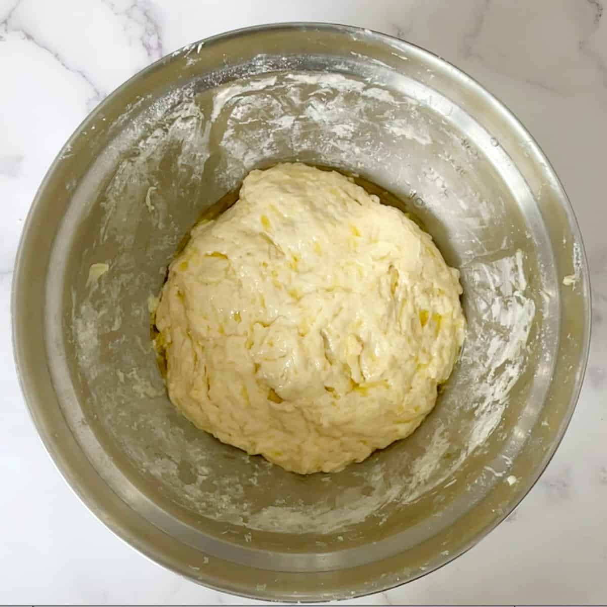 poolish pizza dough before rising.