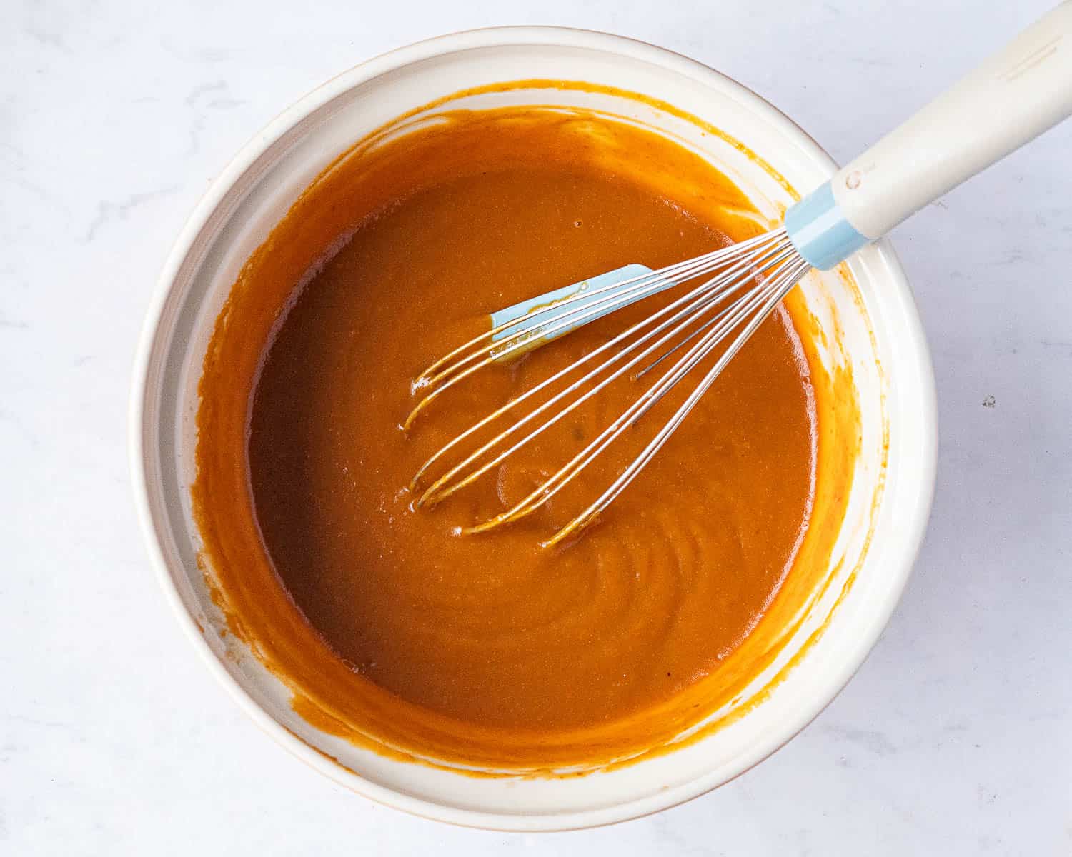 Step 1, the wet ingredients in a bowl.