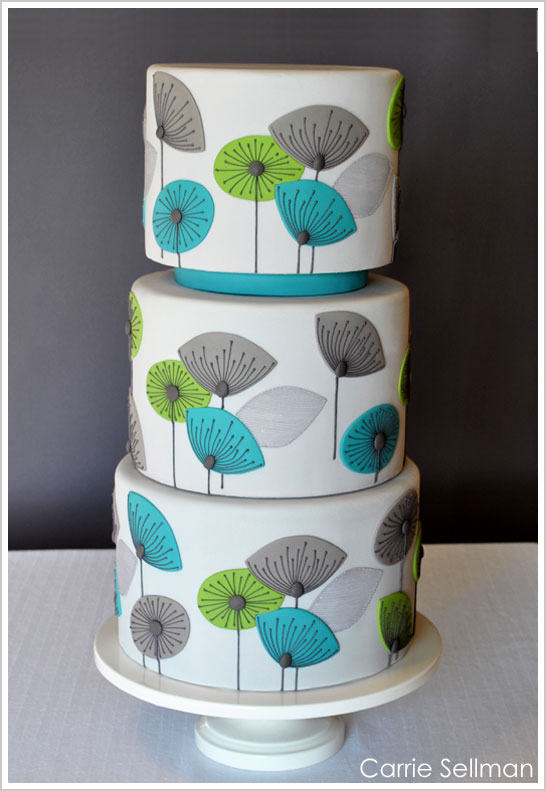 Retro Flower Cake by Carrie Sellman for BRIDES Magazine