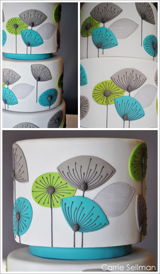 Retro Flowers Cake by Carrie Sellman for BRIDES Magazine