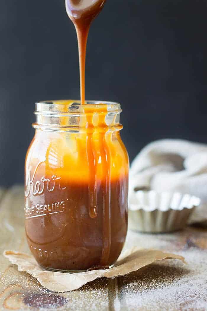 This Salted Caramel Sauce is great for drizzling on cakes, cupcakes, cheesecakes, brownies and ice cream! It's super easy to make and tastes a lot better than the store bought!
