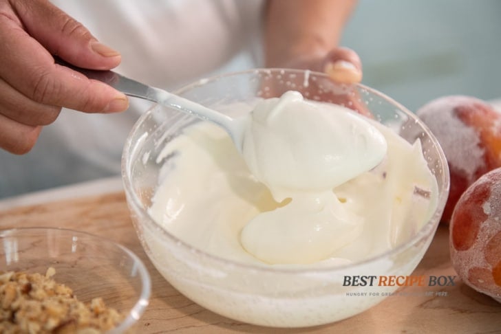 cream mixture of yogurt and whipped cream