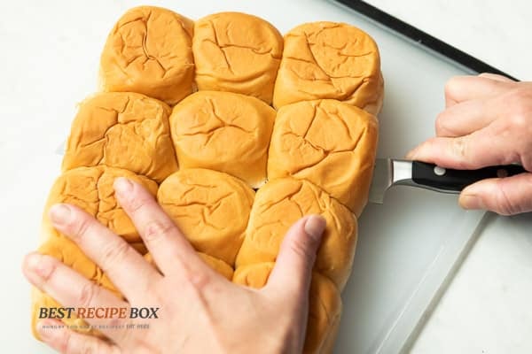 Slicing the slider rolls in half