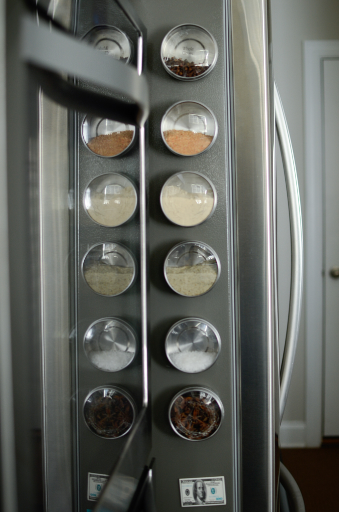 All natural homemade Korean flavor enhancers in magnetic containers.