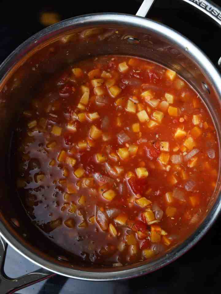 Photo of all ingredients stirred together.