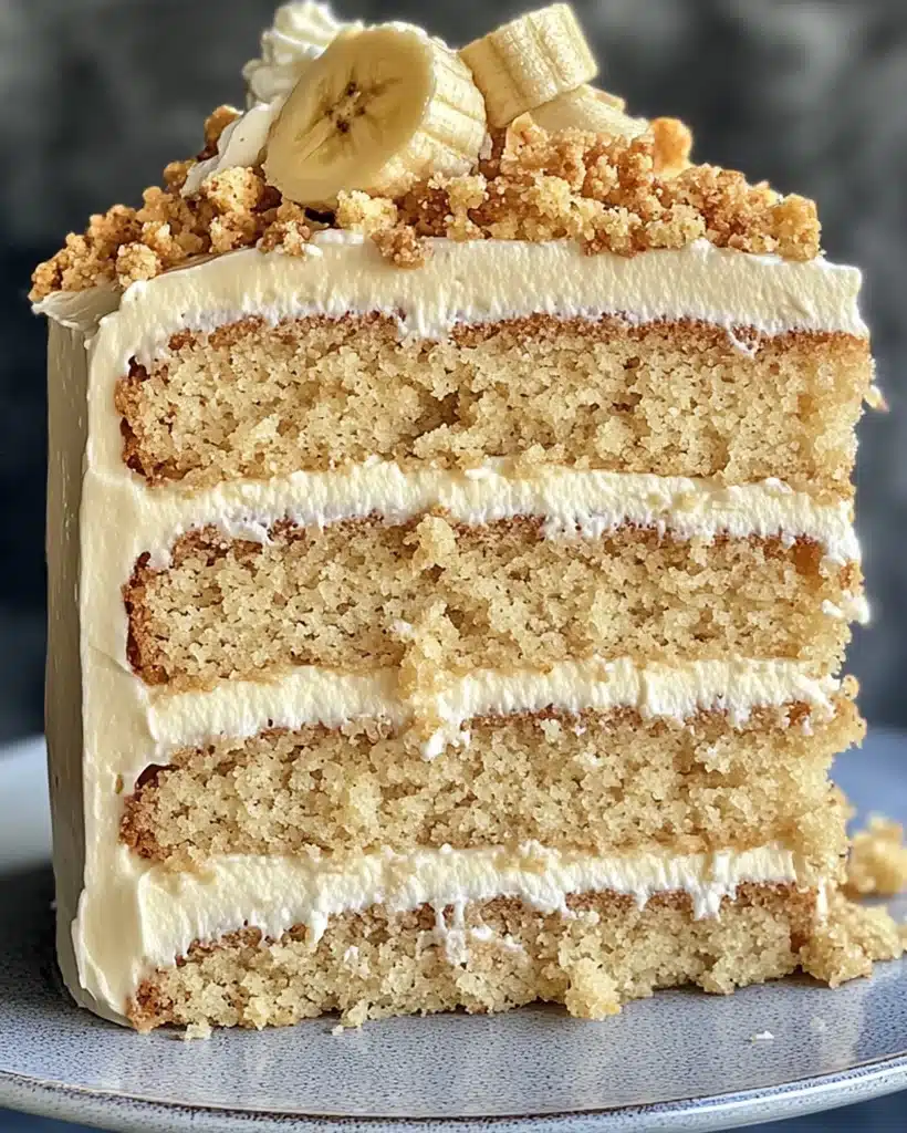 Banana Crumble Cake Recipe with Creamy Frosting