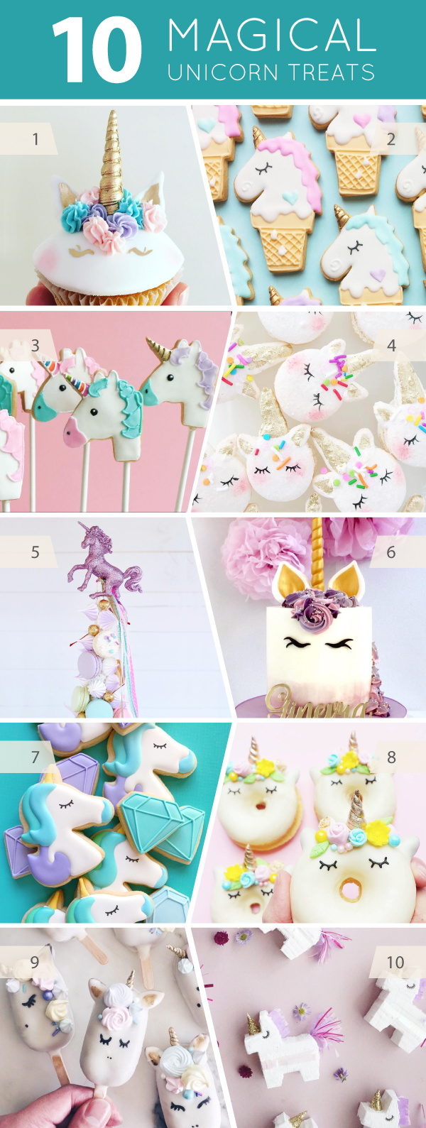 10 Magical Unicorn Treats - cakes, cupcakes, cookies and cake pops for unicorn lovers | on TheCakeBlog.com
