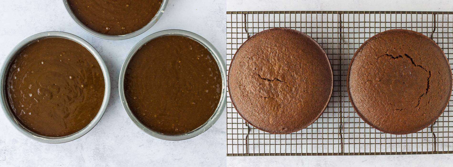 vegan ginger cakes step 2 - baking the cakes