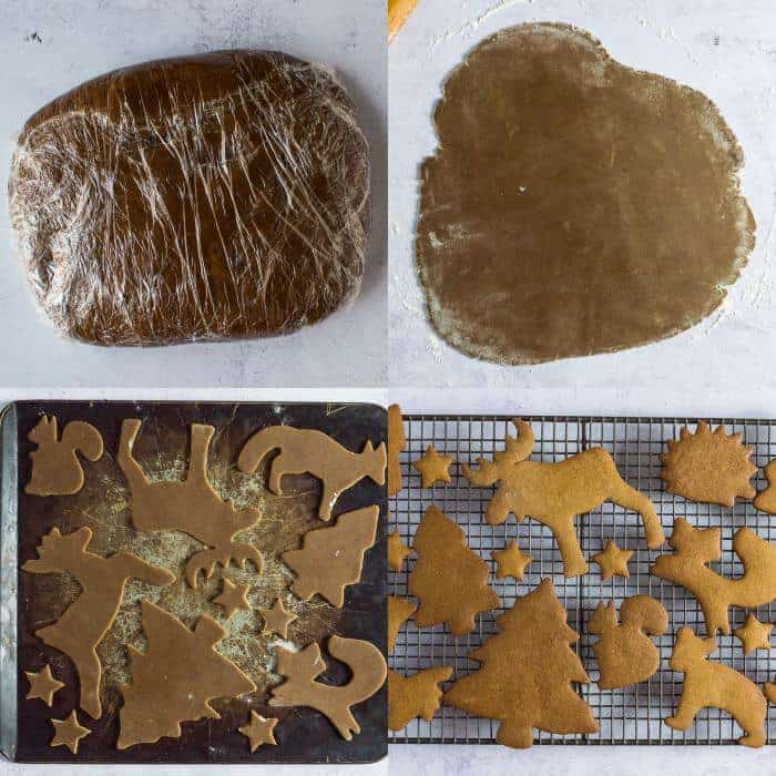 vegan gingerbread cookies step 2 - baking the cookies