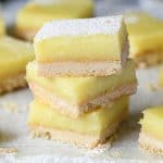 A stack of vegan lemon bars.