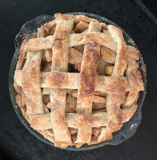 Vegan apple pie made with homemade plant butter