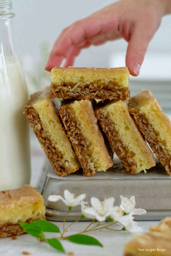 hand grabbing a cookie bar