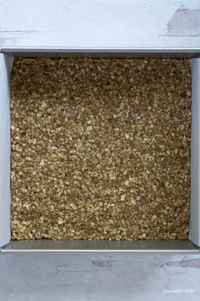 unbaked chai spice oatmeal base in baking pan