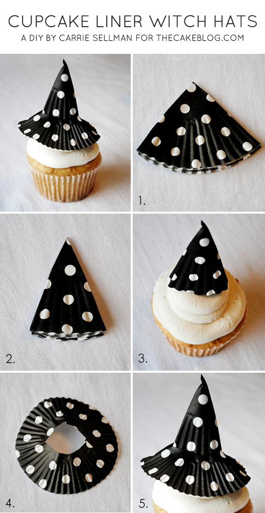 {super easy} Cupcake Liner Witch Hats | by Carrie Sellman | TheCakeBlog.com